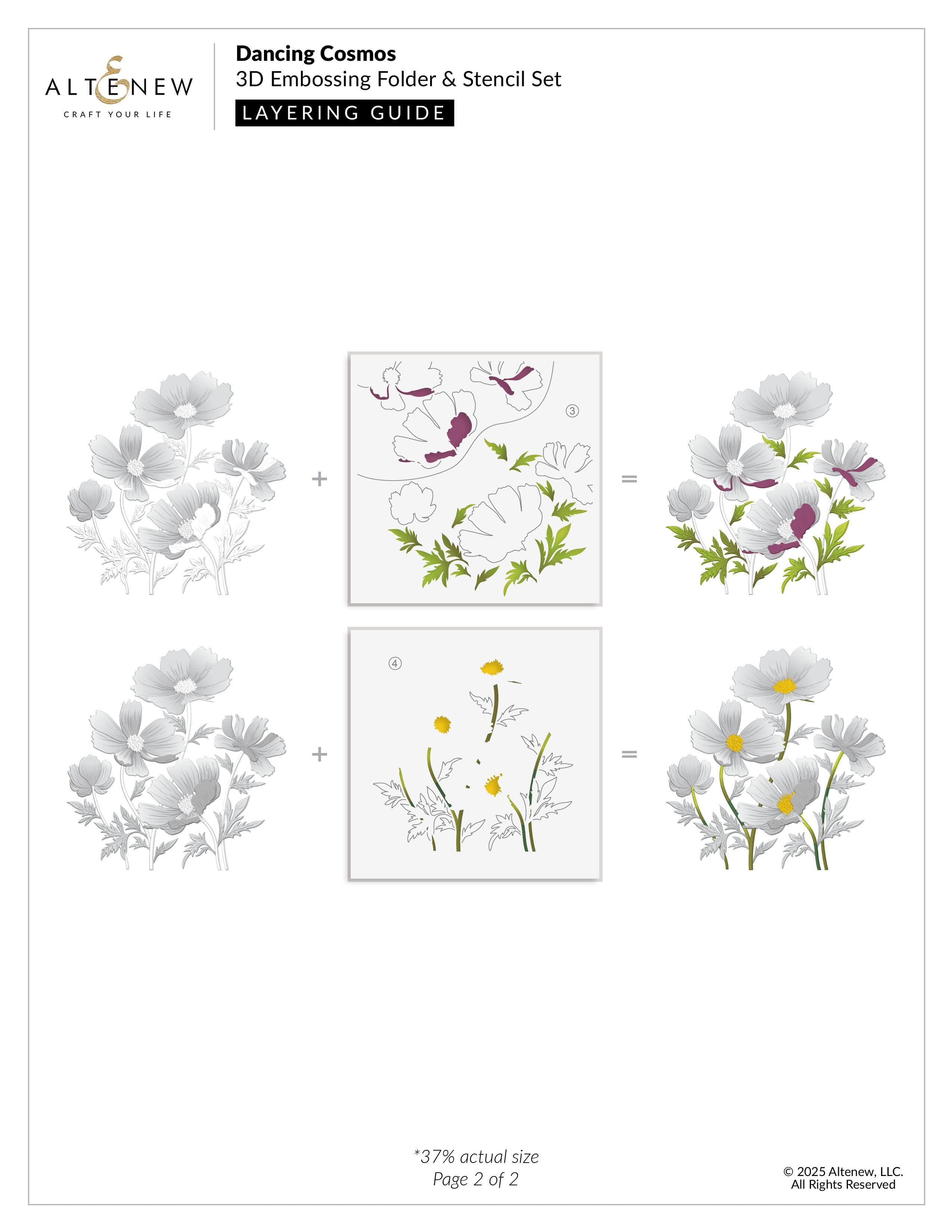 altenew-dancing-cosmos-bundle-pr-gefolder-6x6-schablone image 4