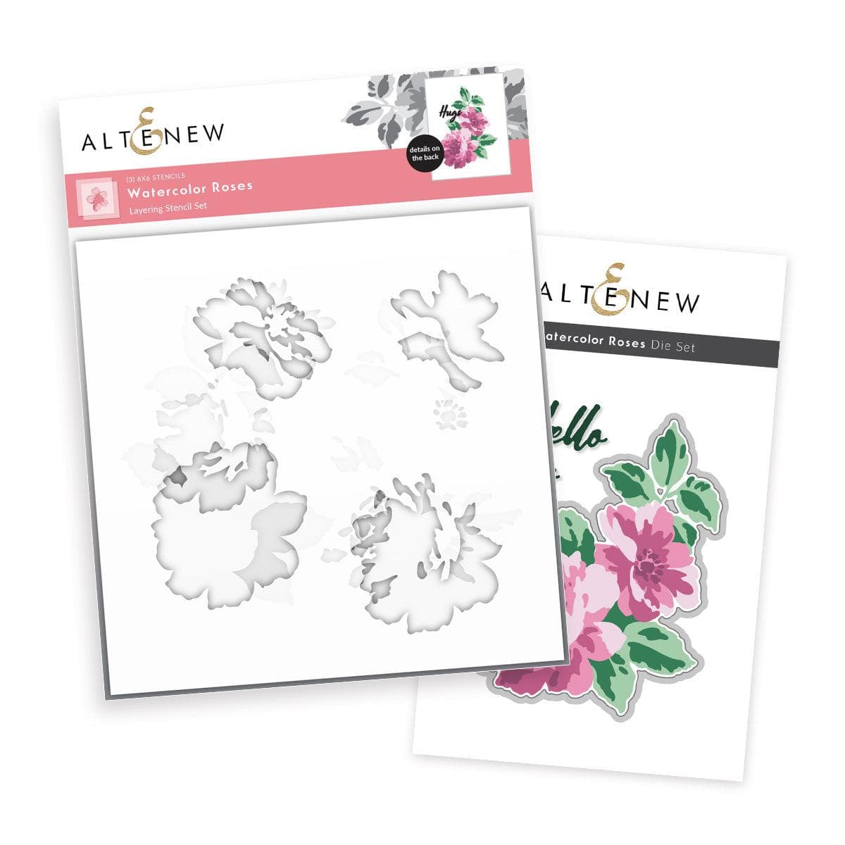 altenew-watercolor-roses-schablonen-stanzen-bundle-komplett image 1
