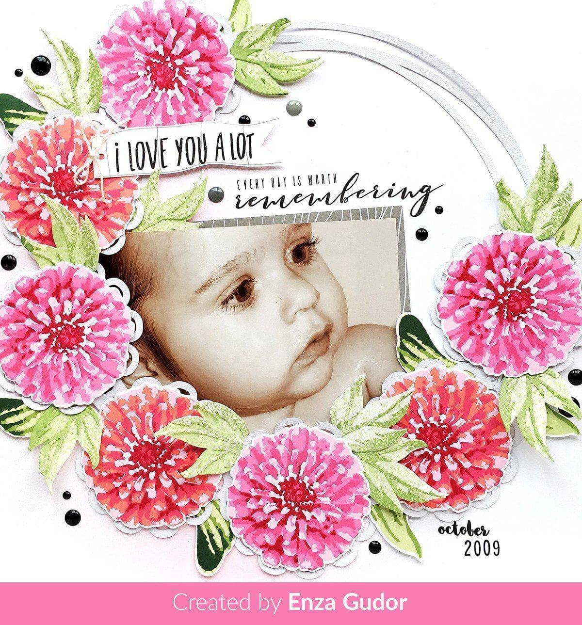 altenew-flourishing-zinnia-stempel-stanzen-ink-bundle-rosa image 2