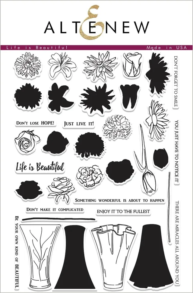 altenew-life-is-beautiful-stempelset-6x8-vase-blumen image 1