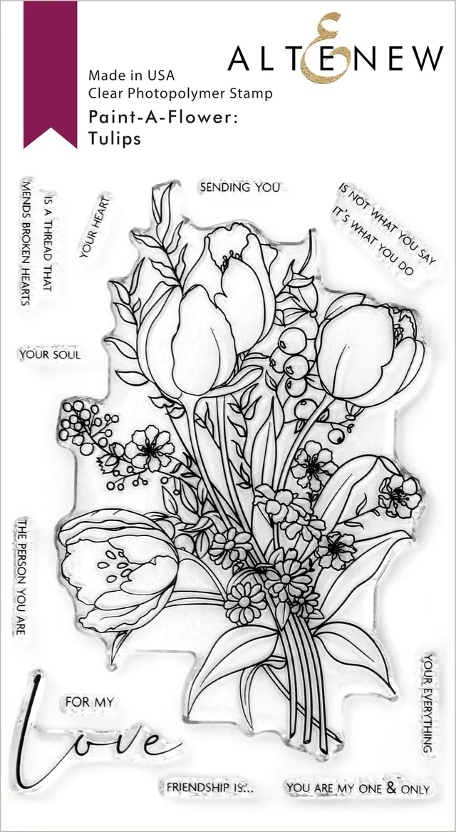altenew-paint-a-flower-tulips-stempelset-outline-4x6 image 1