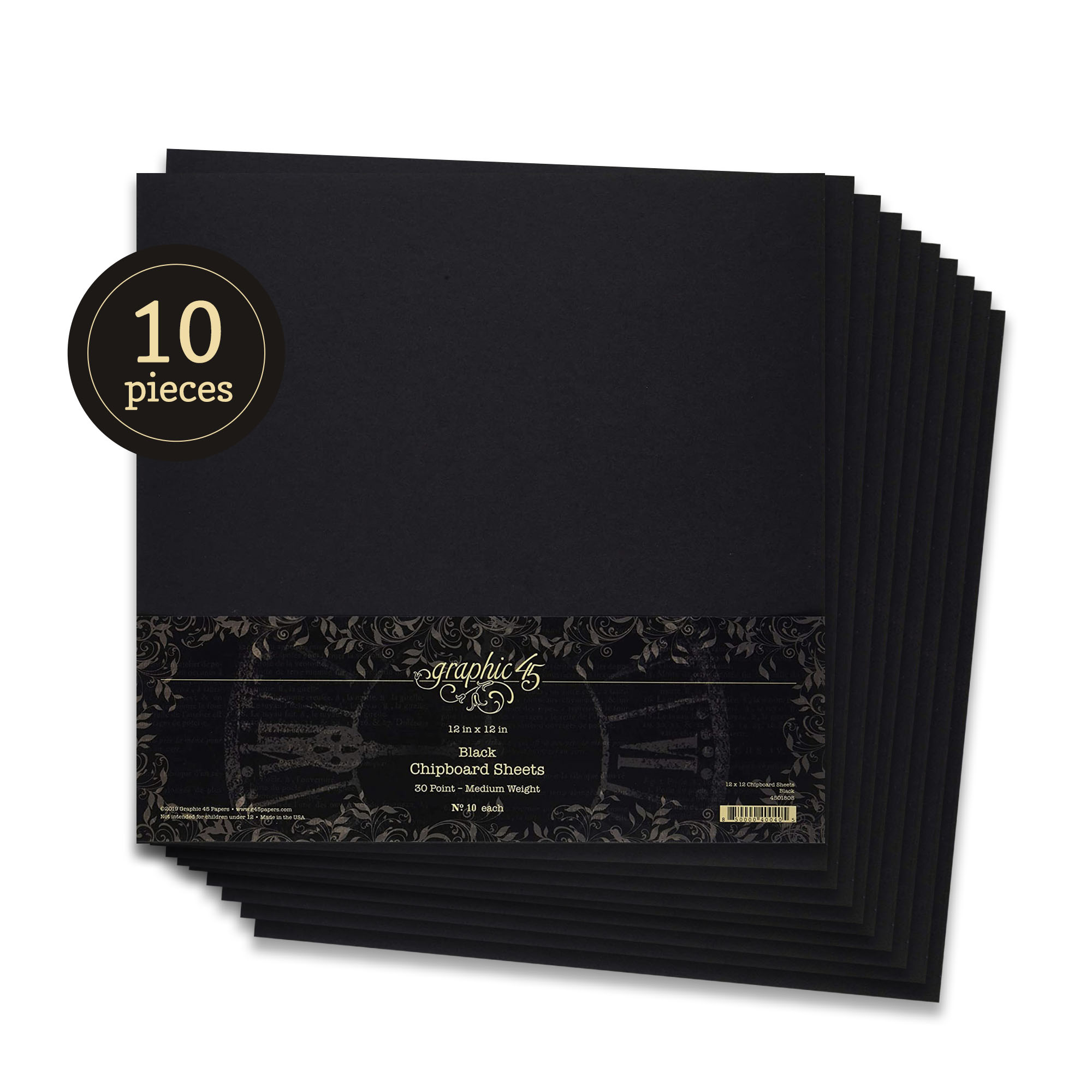 graphic-45-staples-chipboard-schwarz-12x12-10-bogen-cover image 1