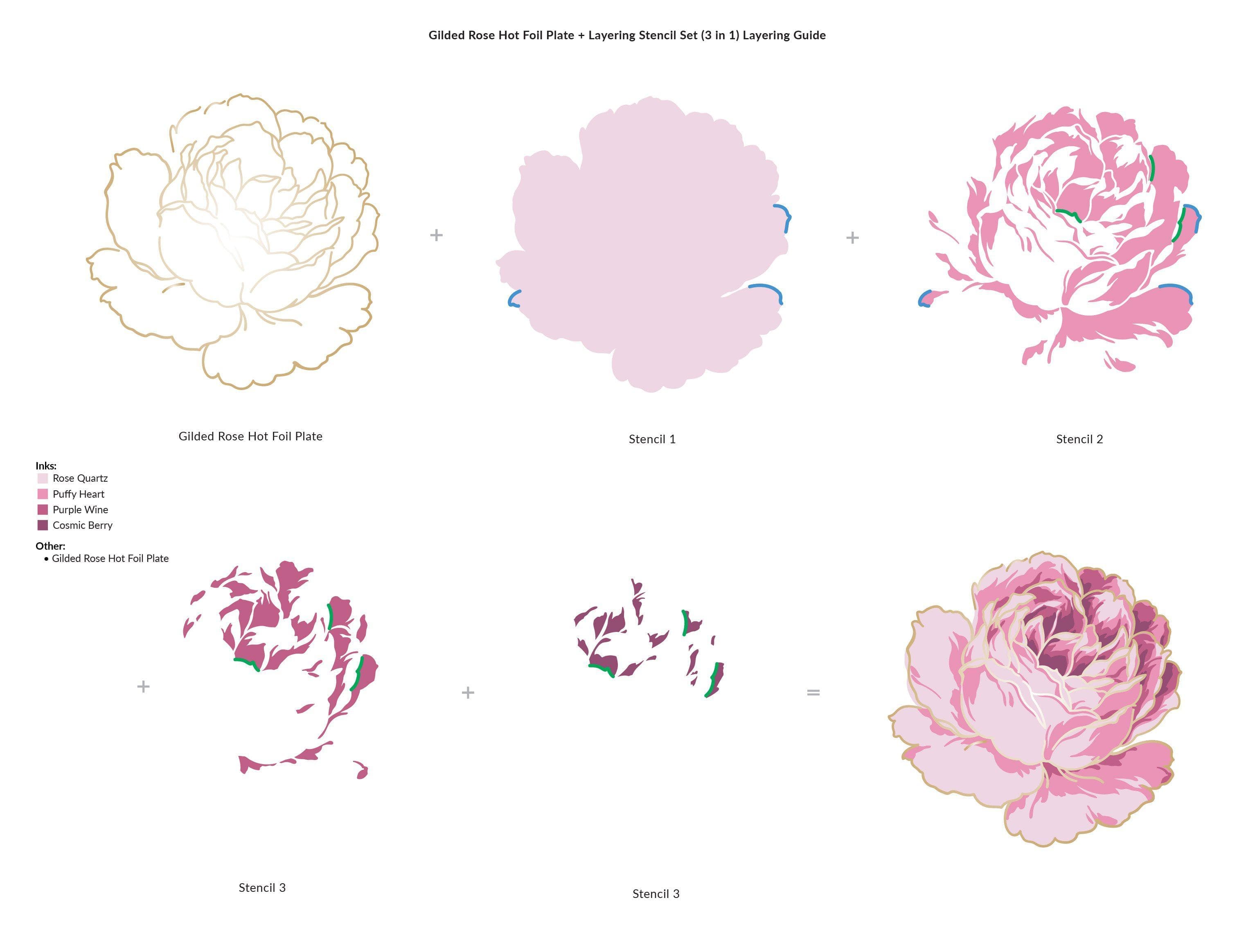 altenew-gilded-rose-layering-schablone-4in1-rose-floral image 3