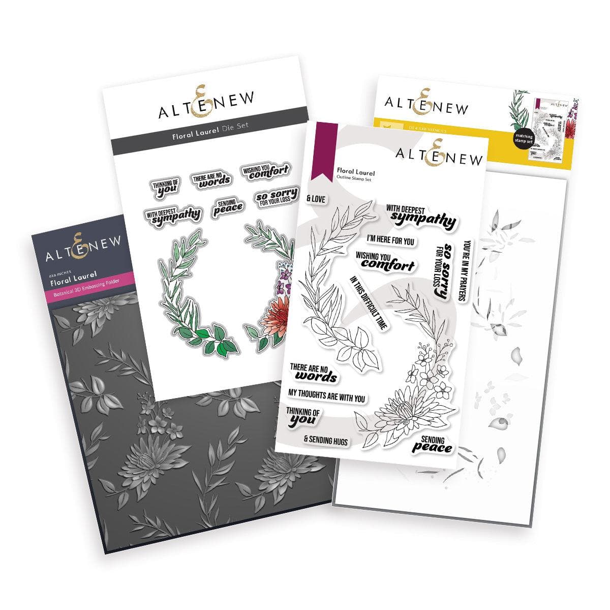 altenew-floral-laurel-pr-gefolder-3d-blumen-complete-bundle image 1