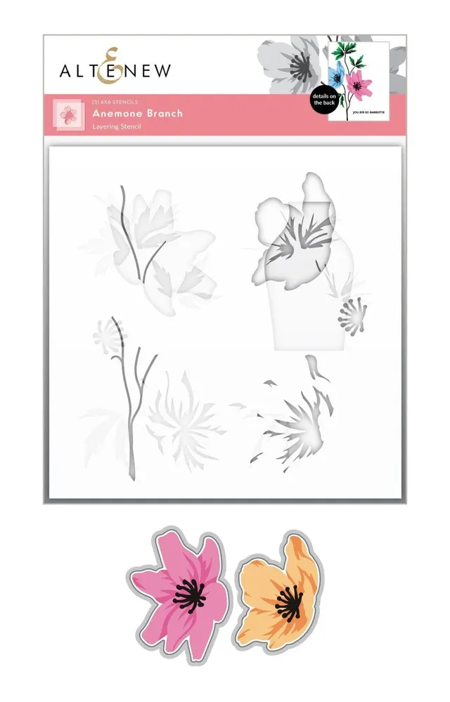 altenew-anemone-branch-bundle-schablone-stanze-6x6 image 1