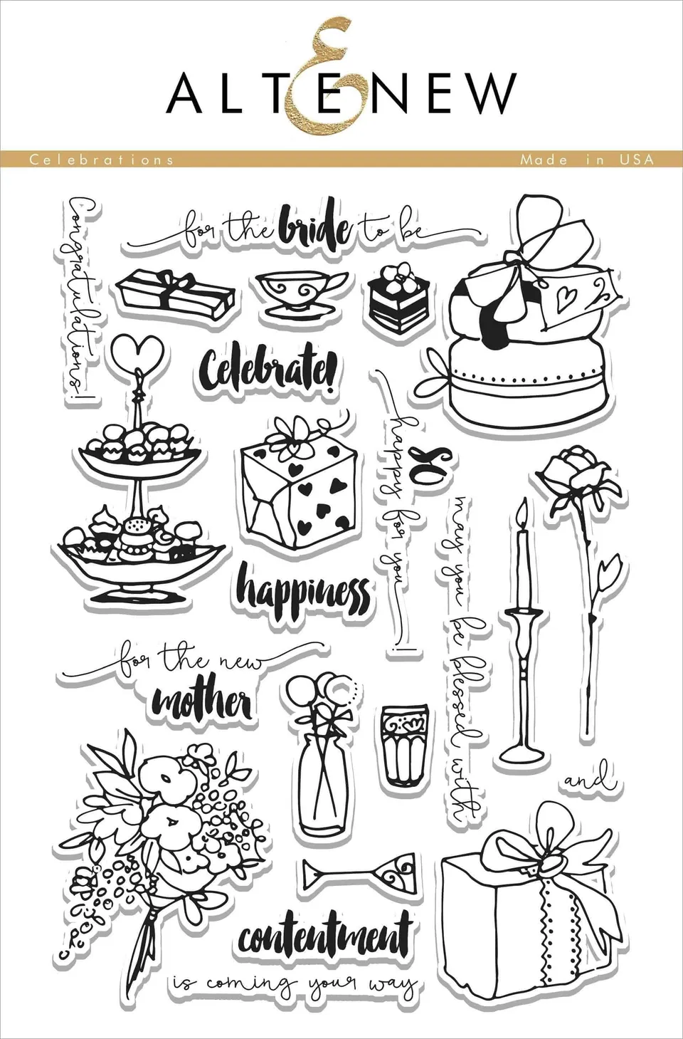 altenew-celebrations-stamp-set-stempelset-6x8-hochzeit-geburtstag image 1