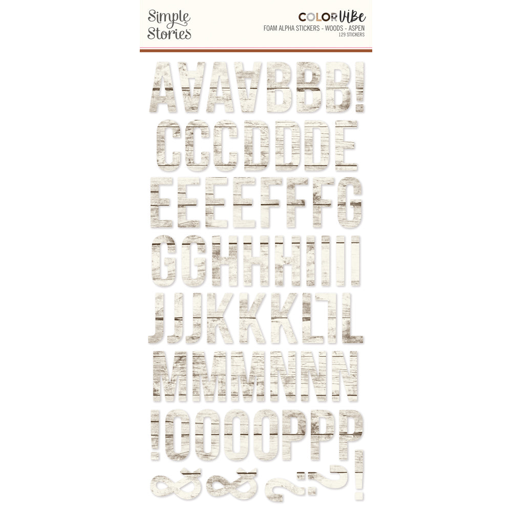 simple-stories-color-vibe-woods-aspen-alpha-schaumsticker-129tlg image 1