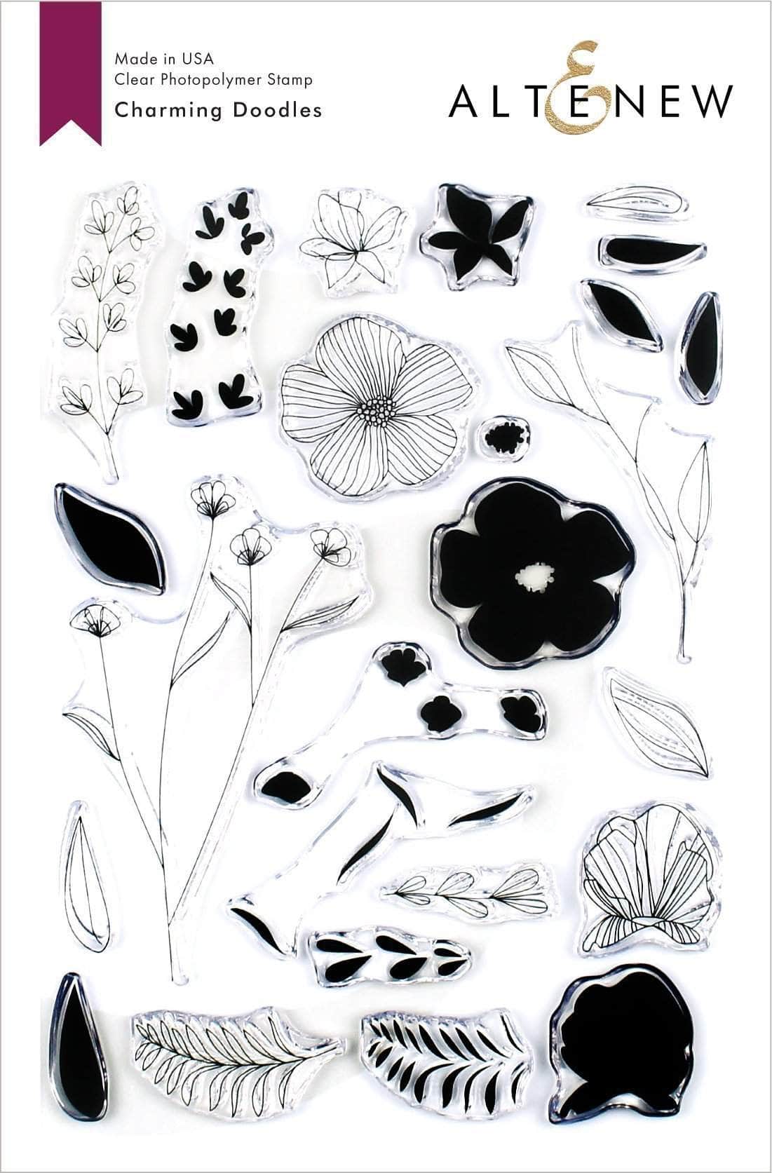 altenew-charming-doodles-stempelset-klar-6x8-blumen image 1