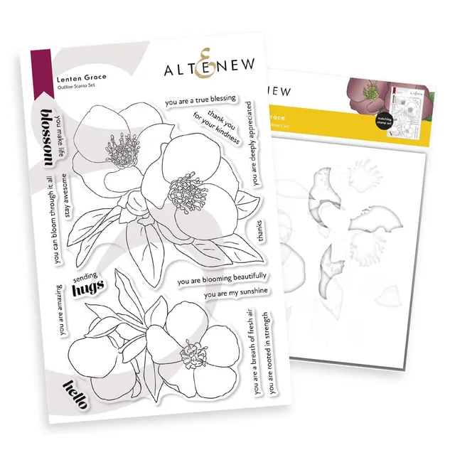 altenew-lenten-grace-bundle-stempel-stencil-set-christrose image 1