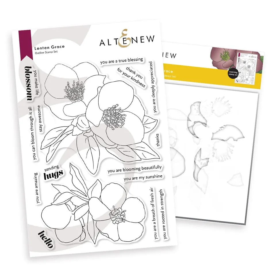 altenew-lenten-grace-bundle-stempel-stencil-set-christrose image 1