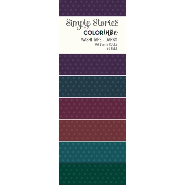simple-stories-color-vibe-darks-washi-tape-klebeband-6-rollen image 1