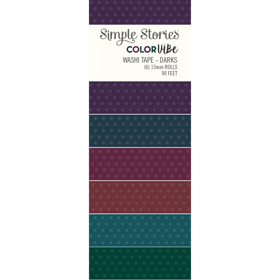simple-stories-color-vibe-darks-washi-tape-klebeband-6-rollen image 1