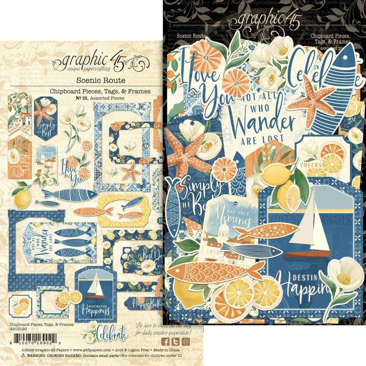 graphic-45-scenic-route-chipboard-stanzteile-tags-frames image 1