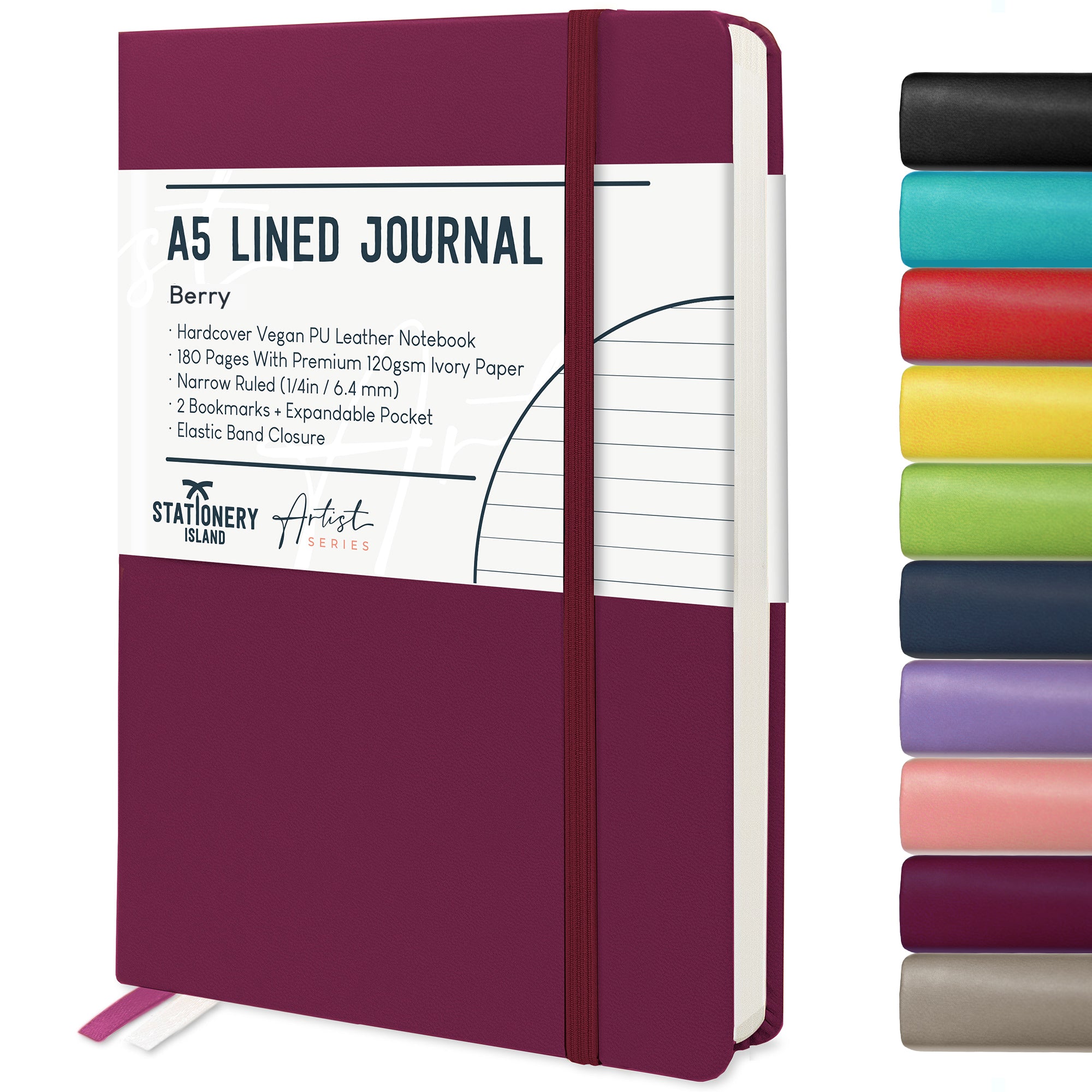 stationery-island-journal-notizbuch-a5-liniert-schwarz-180-seiten image 7