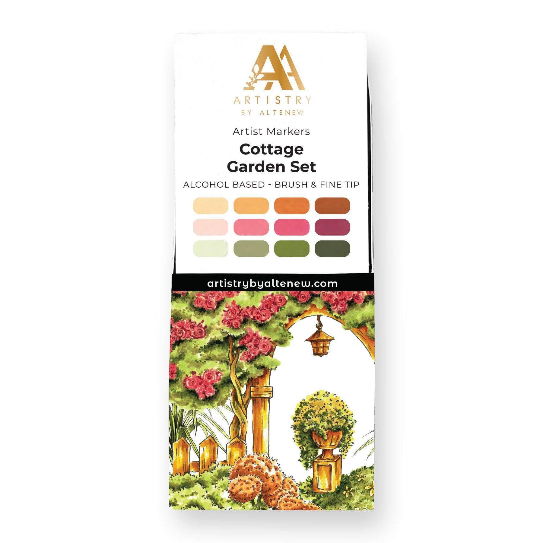 altenew-coloring-essentials-cottage-garden-n-alkoholmarker-12er-set image 1