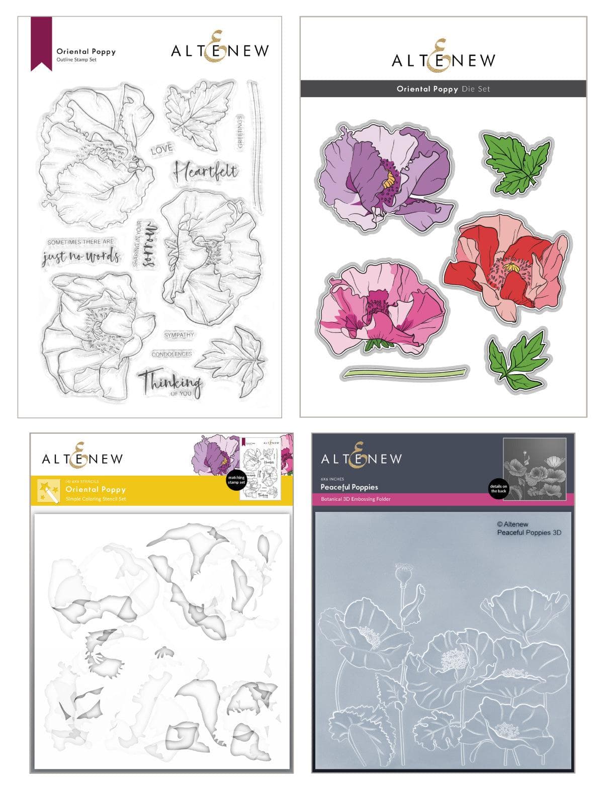 altenew-oriental-poppy-stempel-mohnblumen-klarstempel-6x8 image 1
