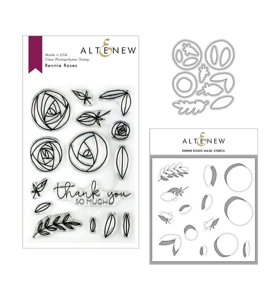 altenew-rennie-roses-bundle-stempel-stanzen-schablone image 1