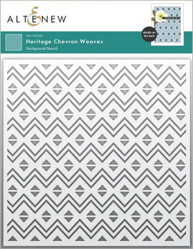 altenew-heritage-chevron-weaves-schablone-6x6-inch-muster image 1