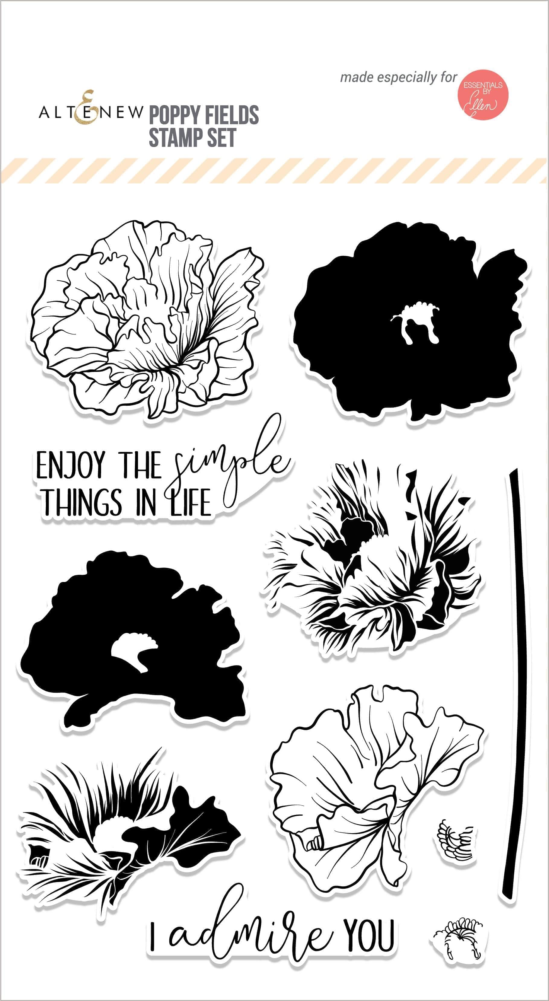 altenew-poppy-fields-stempelset-mohnblumen-outline-11-teilig image 1
