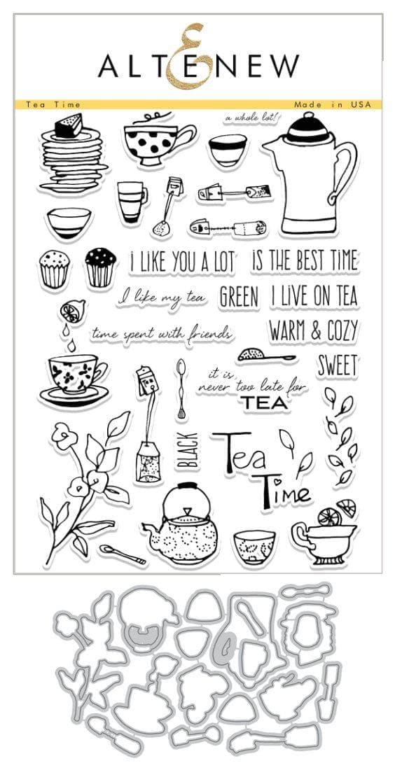 altenew-tea-time-stempel-stanzen-bundle-teekannen-6x8 image 1