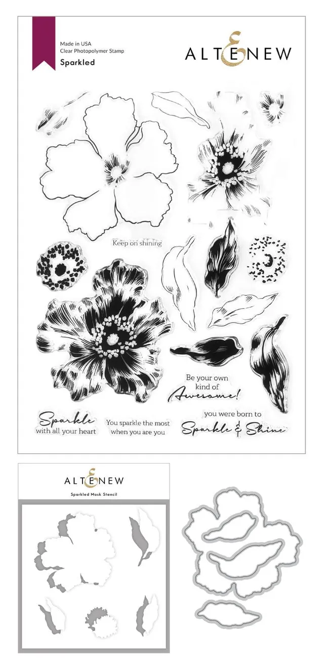 altenew-sparkled-mask-stencil-schablone-blumen-6x8 image 1