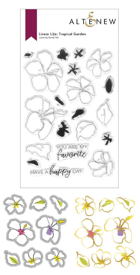 altenew-linear-life-tropical-garden-bundle-stempel-stanzen-foil image 1
