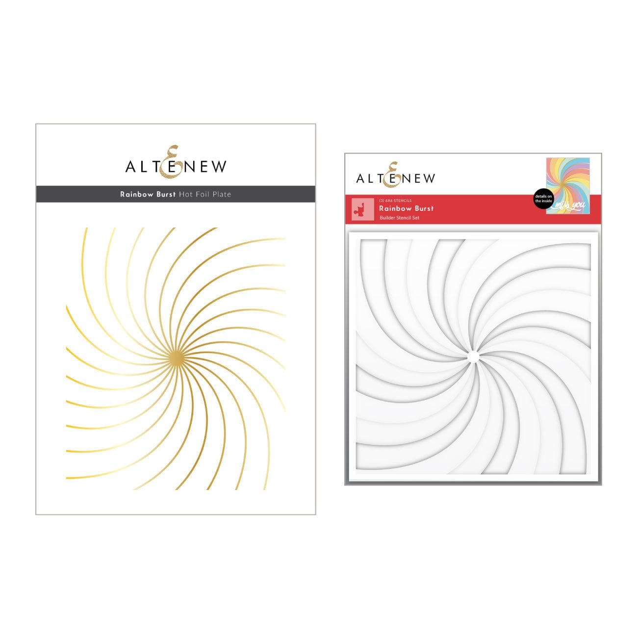 altenew-rainbow-burst-hot-foil-plate-stencil-set-6x6 image 1
