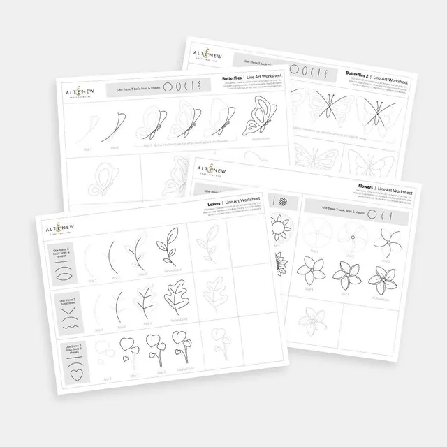 altenew-line-art-worksheets-leaves-florals-malvorlagen-download image 1
