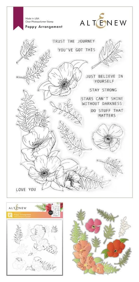 altenew-poppy-arrangement-bundle-stempel-stanzen-stencil-komplett image 1