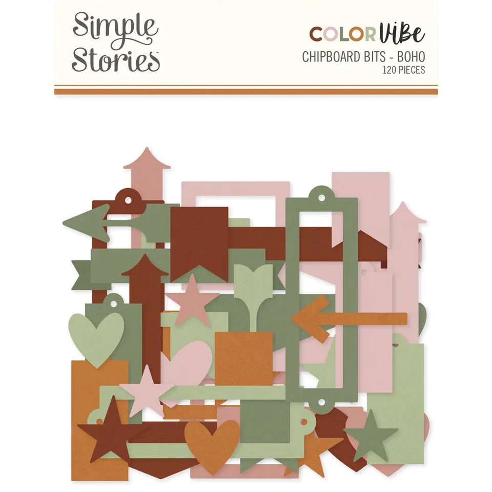 simple-stories-color-vibe-chipboard-bits-boho-120-teile image 1