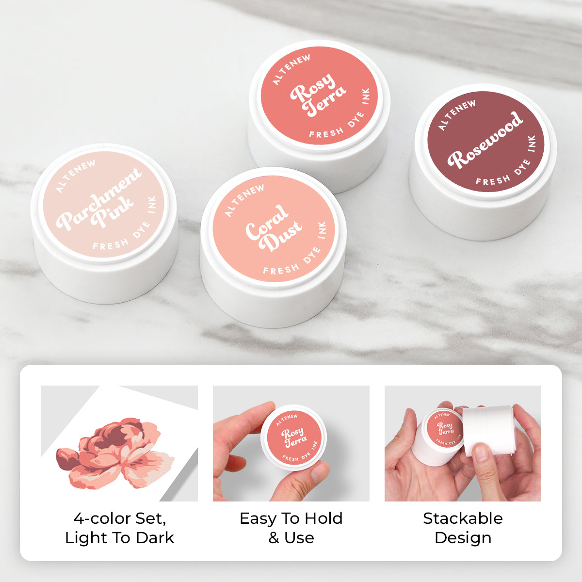 altenew-vintage-study-fresh-dye-ink-mini-pods-4er-rosa image 1