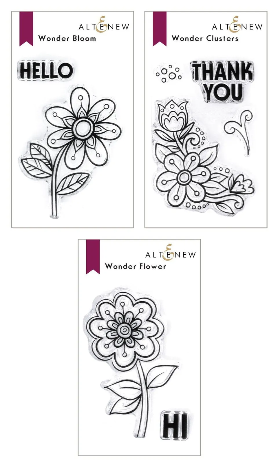 altenew-whimsical-wonder-mini-stempel-bundle-blumen-3-sets image 1