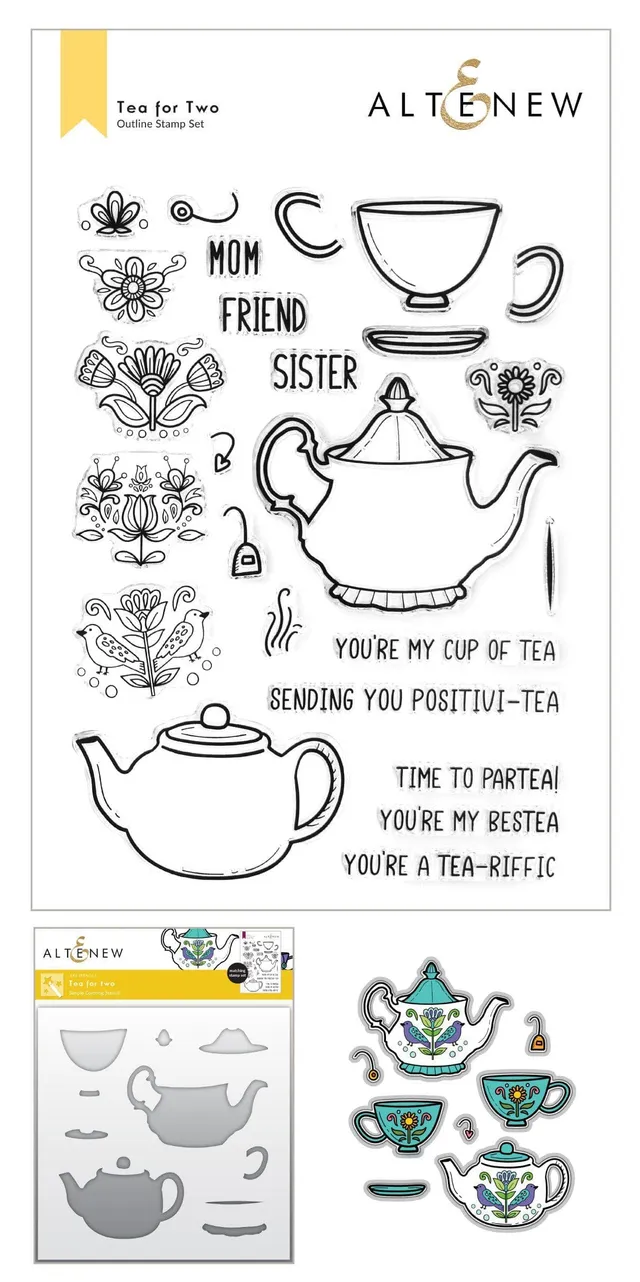 altenew-tea-for-two-coloring-stencil-teekannen-set image 1