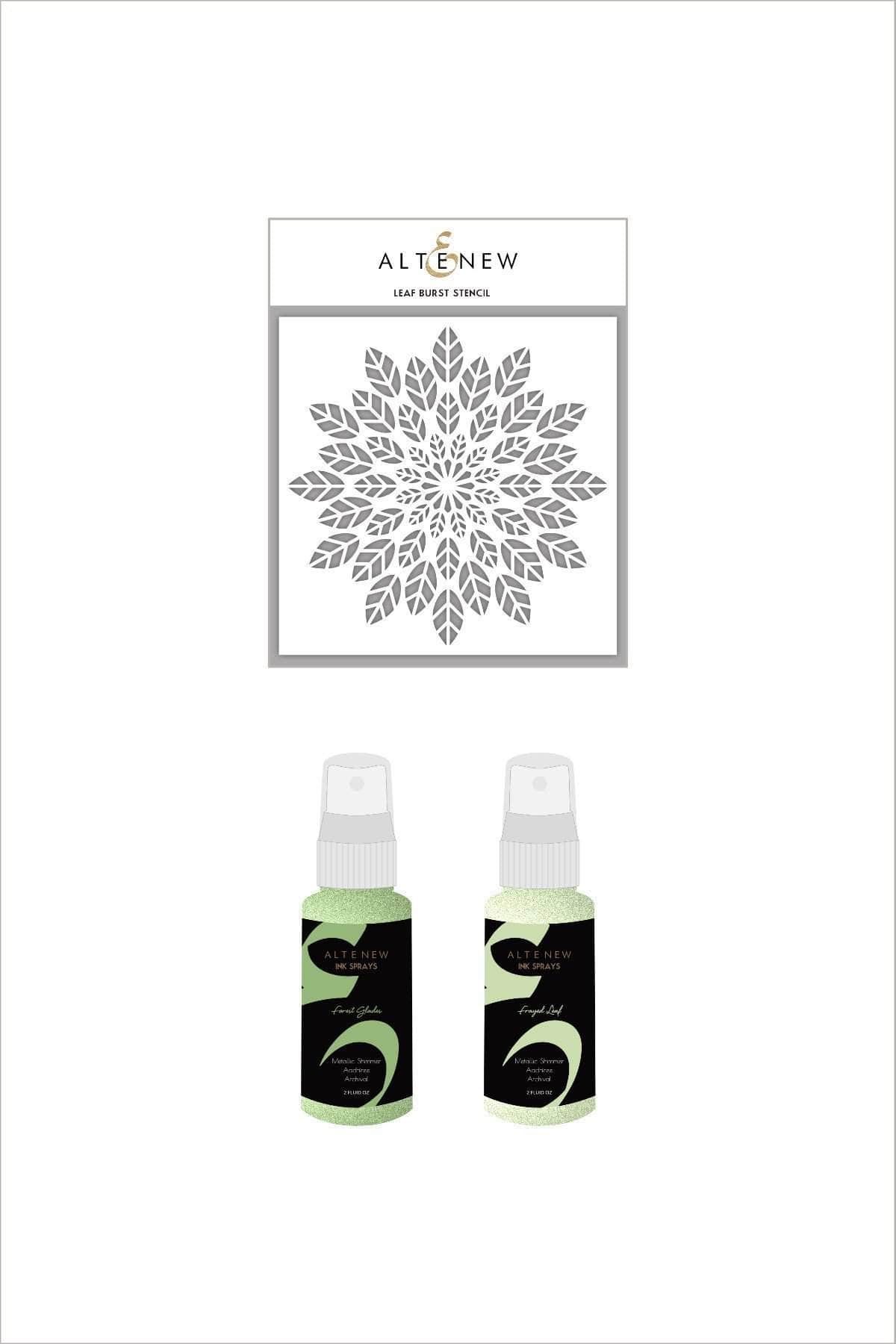 altenew-leaf-burst-stencil-spray-bundle-forest-glades image 1