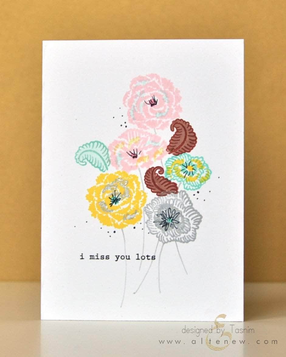 altenew-scribbled-flowers-stempelset-clear-stamps-4x6 image 2
