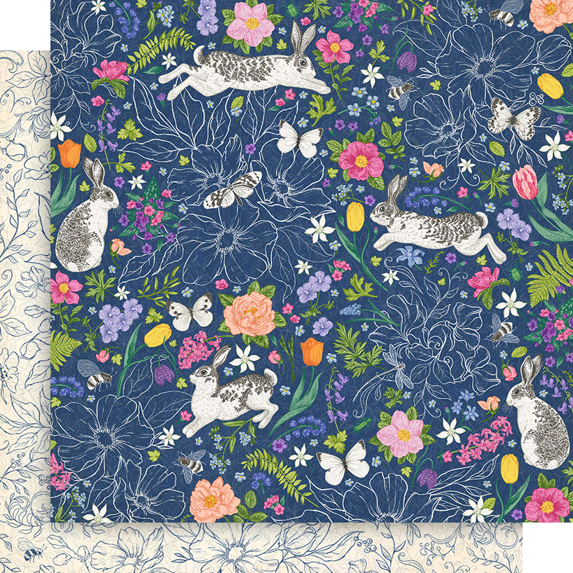 graphic-45-spring-is-in-the-air-8x8-papierblock-hasen-blumen image 3
