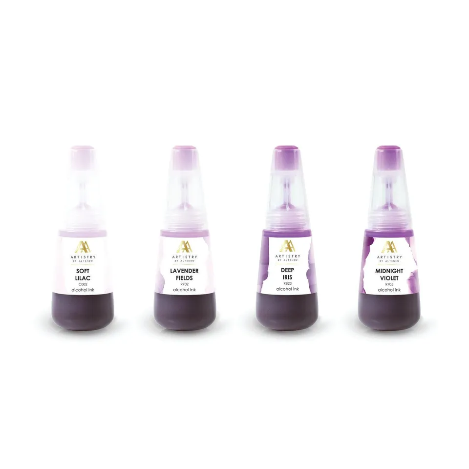 altenew-shades-of-purple-alcohol-ink-set-lila-4x30ml image 1