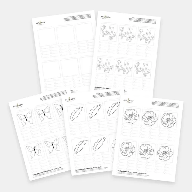 altenew-coloring-practice-sheets-vol-1-printable-6-seiten image 1