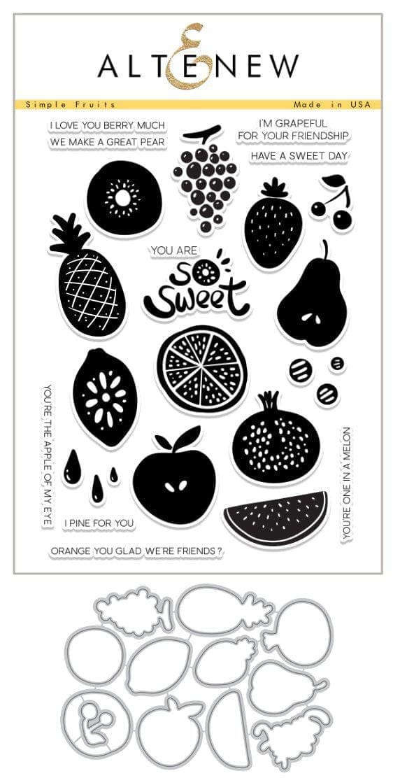 altenew-stamps-simple-fruits-stamp-die-bundle-stempel-obst-6x8 image 1