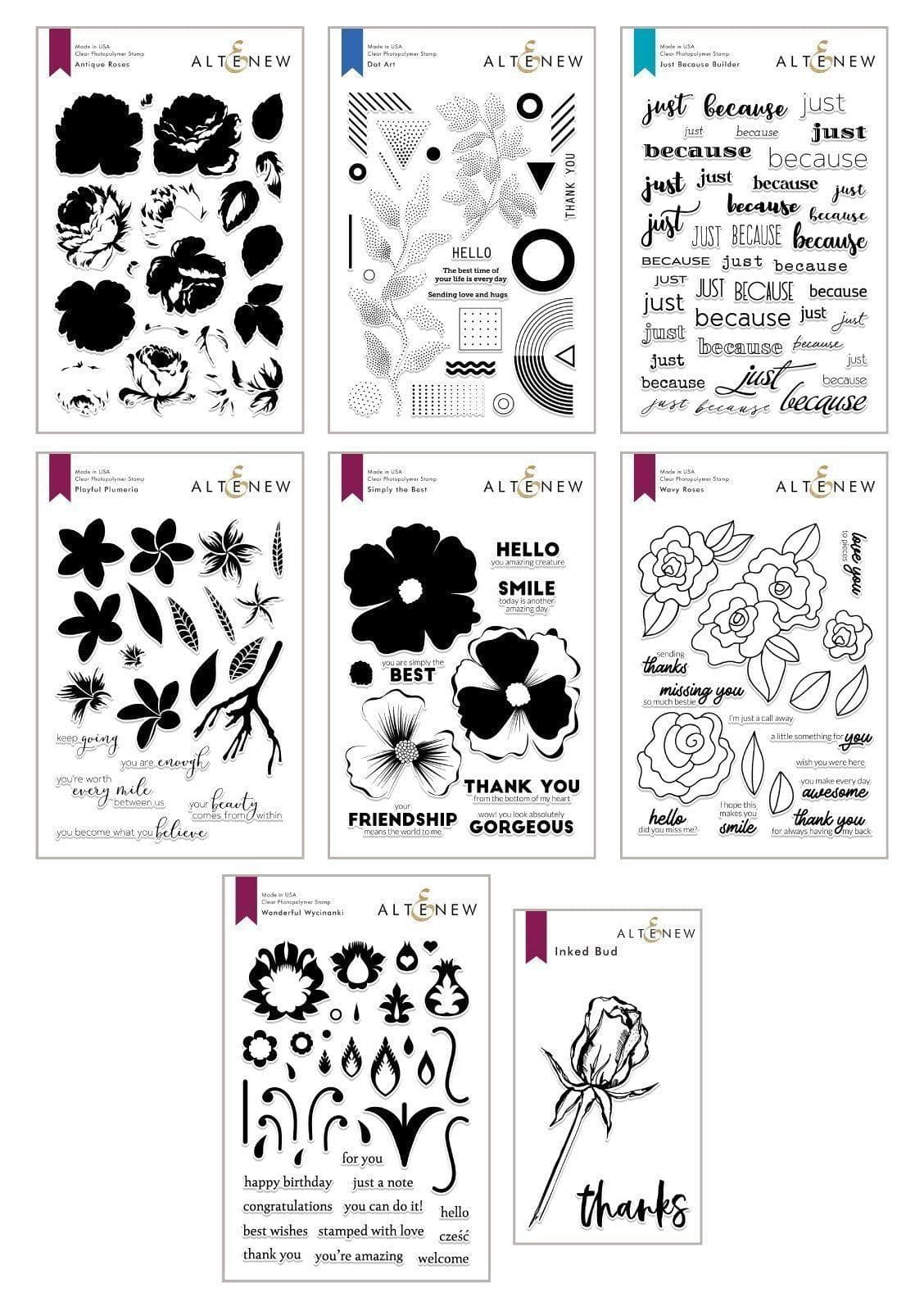 altenew-stamps-stamped-sketched-stempelset-8er-bundle image 1