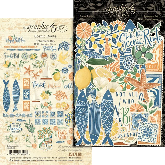 graphic-45-scenic-route-ephemera-set-die-cuts-69tlg image 1