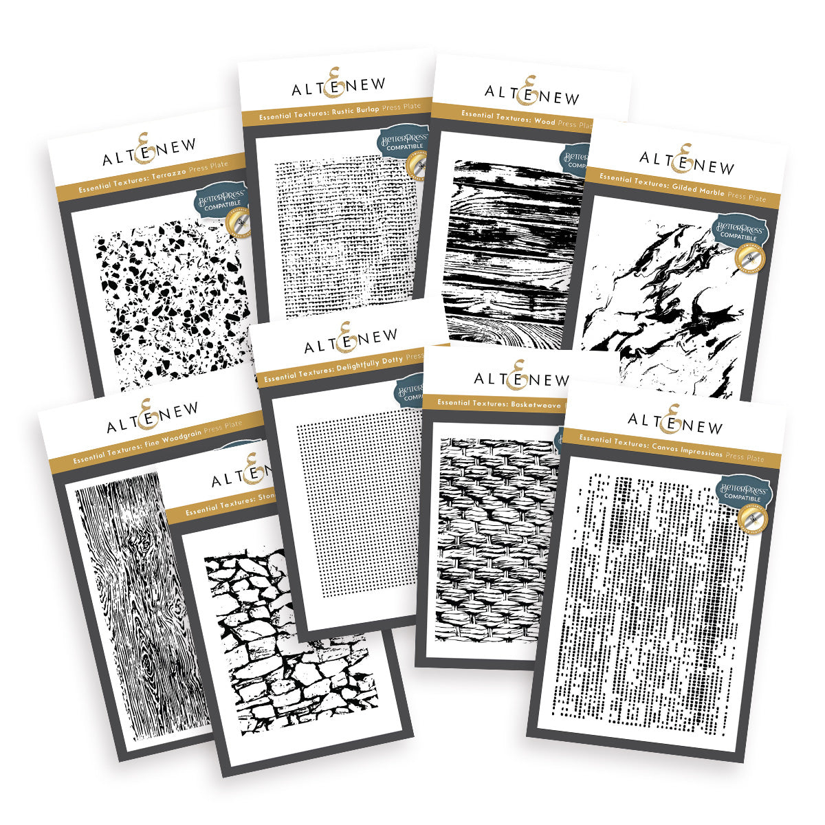 altenew-essential-textures-pressplatten-folienplatten-7er-bundle image 1