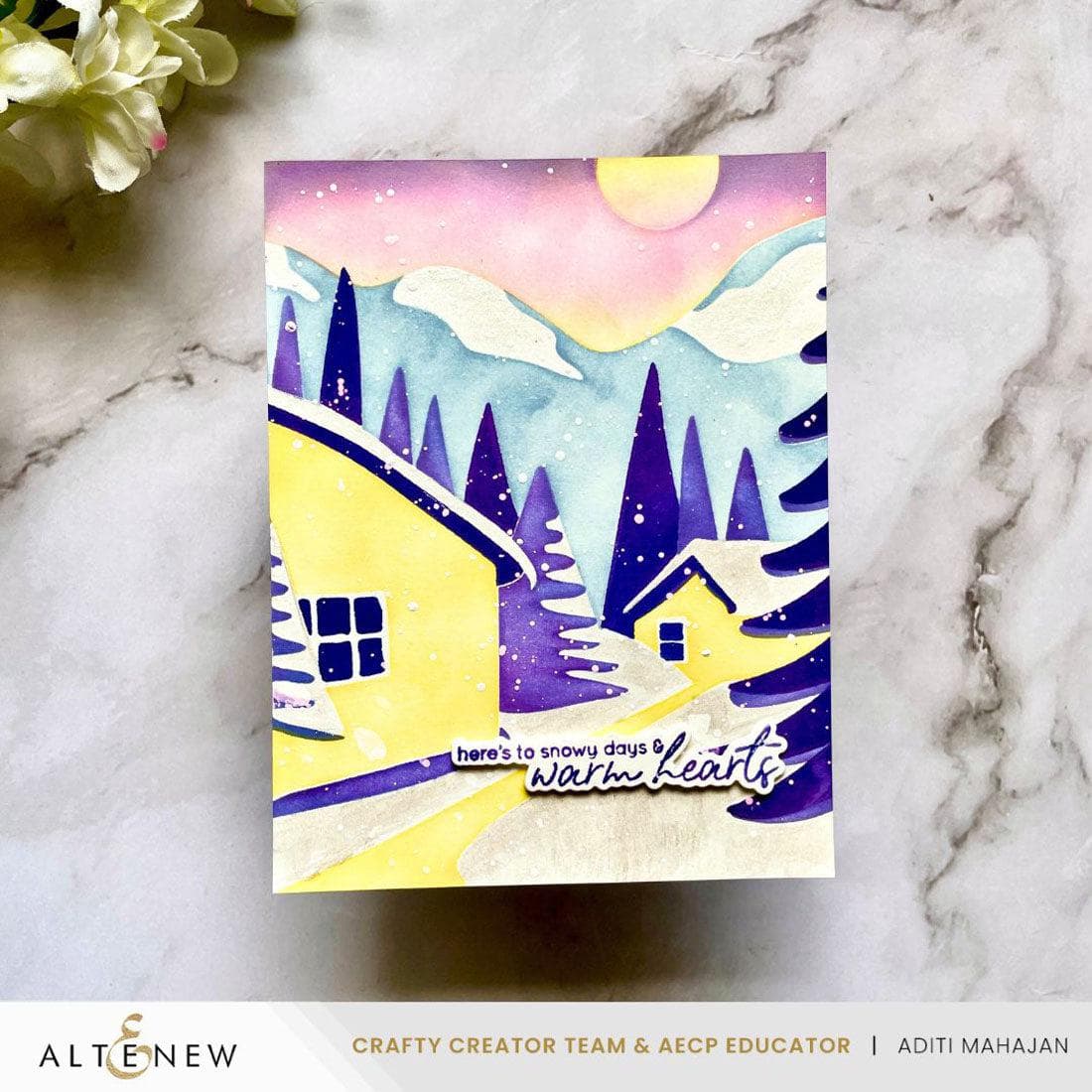 altenew-abstract-village-builder-stencil-set-schablone-6x6-winterdorf image 7