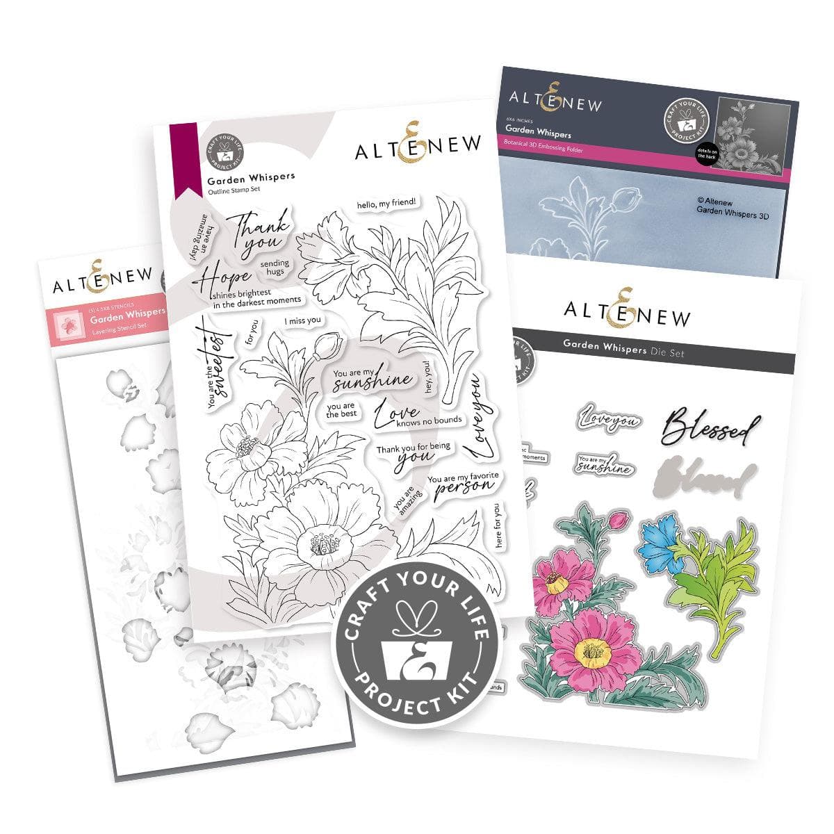 altenew-garden-whispers-project-kit-stempelset-4-in-1 image 1