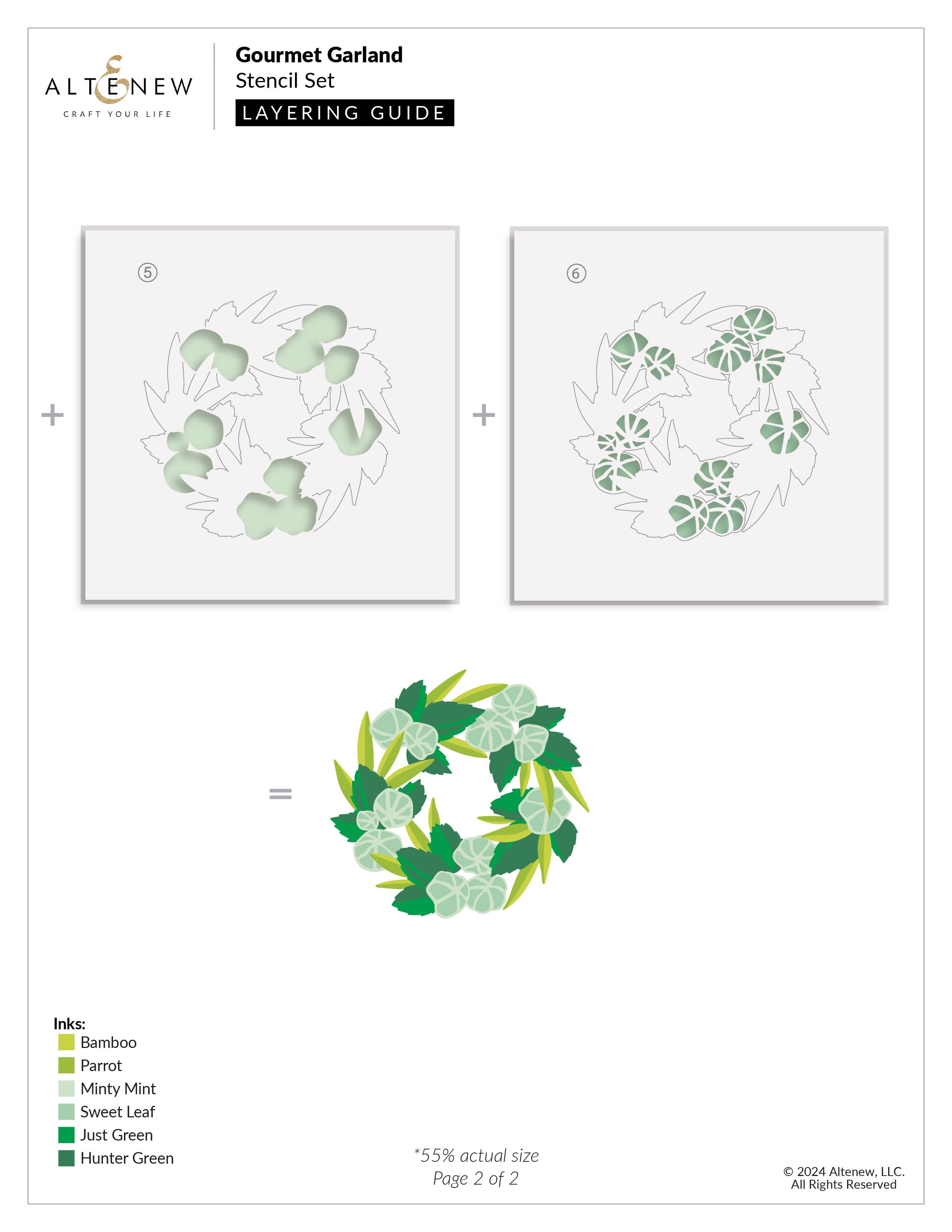 altenew-gourmet-garland-layering-stencil-set-6in1-6x6 image 4