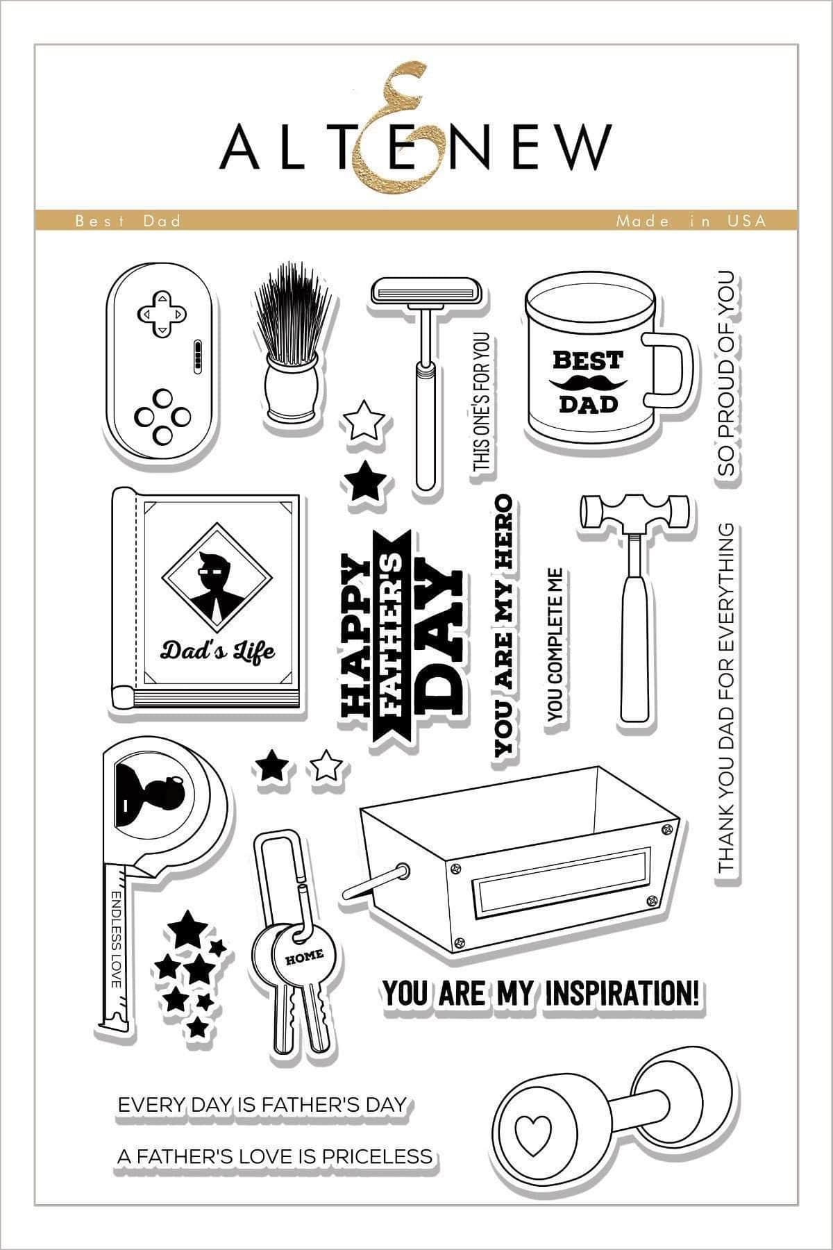 altenew-best-dad-stempel-stanzen-bundle-vatertag-24-stempel image 2