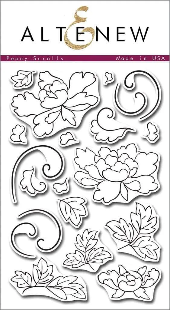 altenew-peony-scrolls-stamp-set-stempel-pfingstrose-floral-20tlg image 1