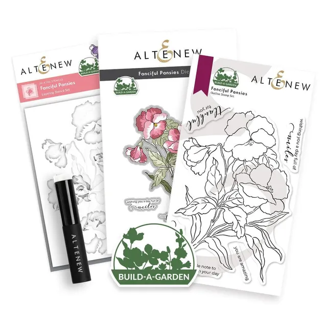 altenew-build-a-garden-fanciful-pansies-stempelset-blume image 1