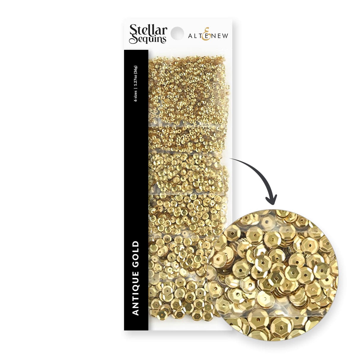 altenew-stellar-sequins-pailletten-antique-gold-36-g image 1