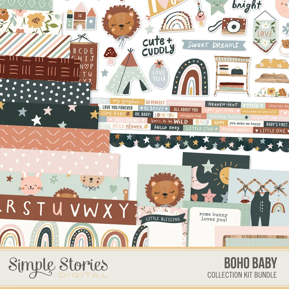 simple-stories-digital-boho-baby-collection-kit-download image 1
